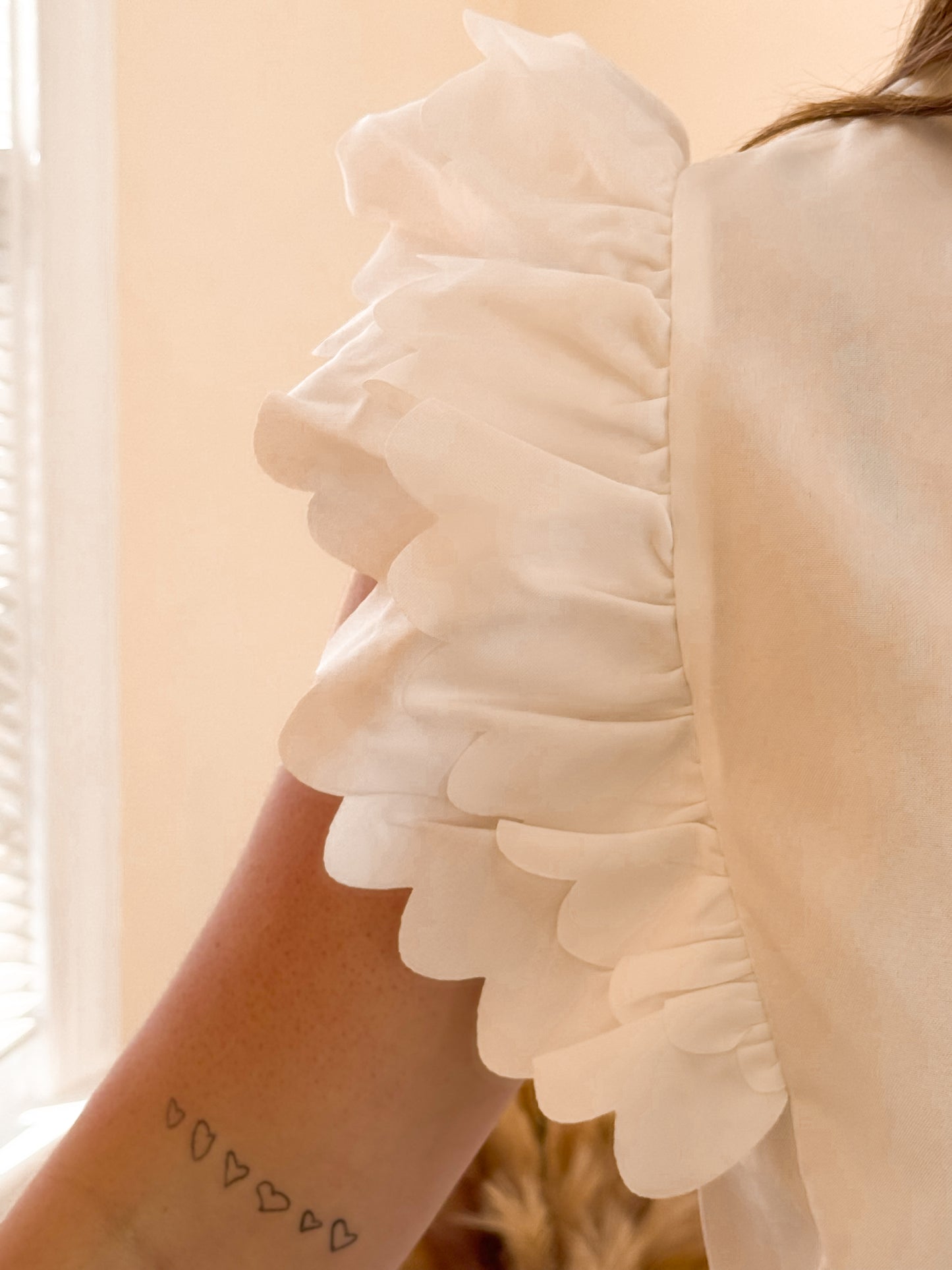 White Feather Sleeve Top