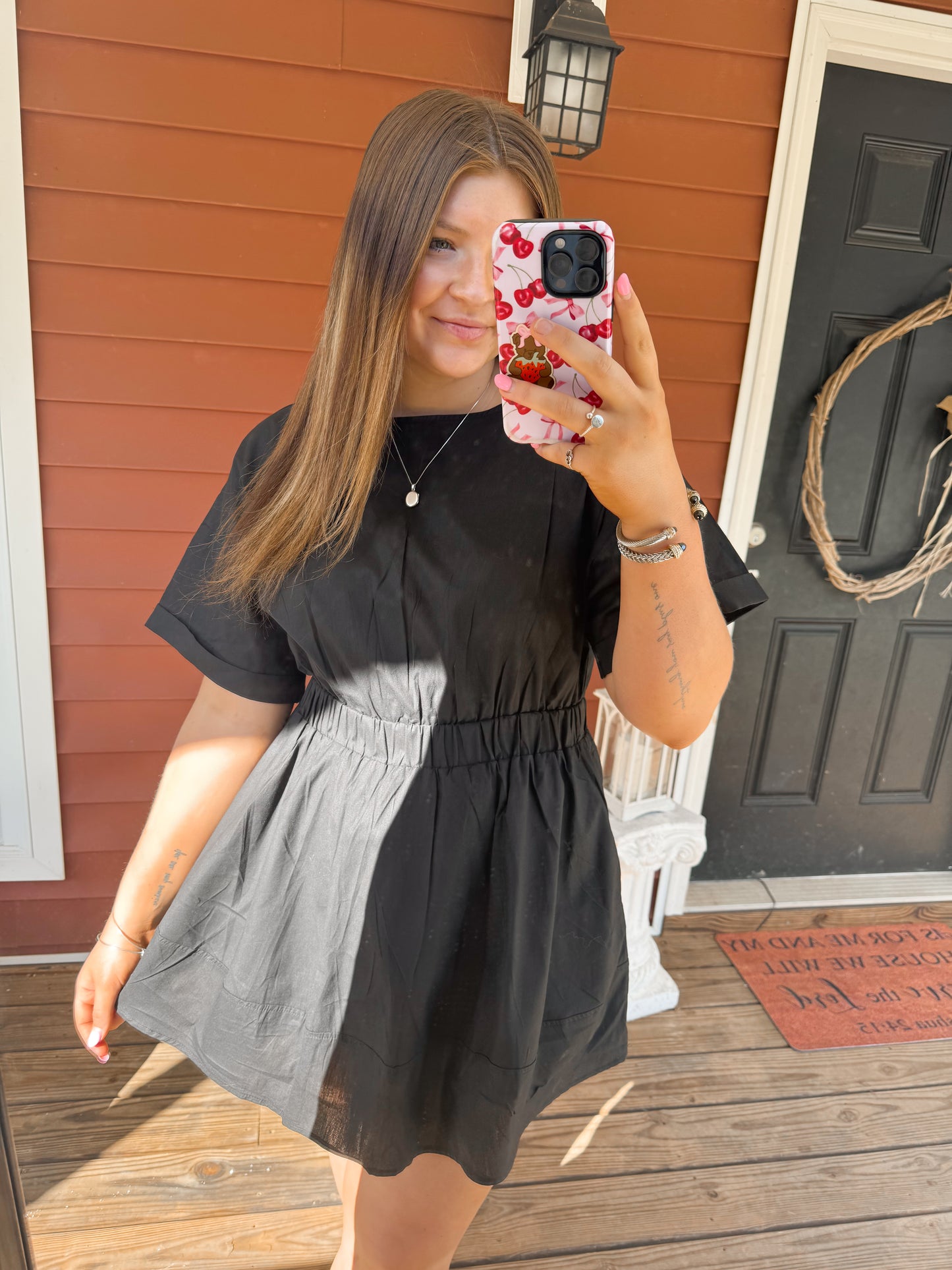 Open Back Poplin Mini Dress