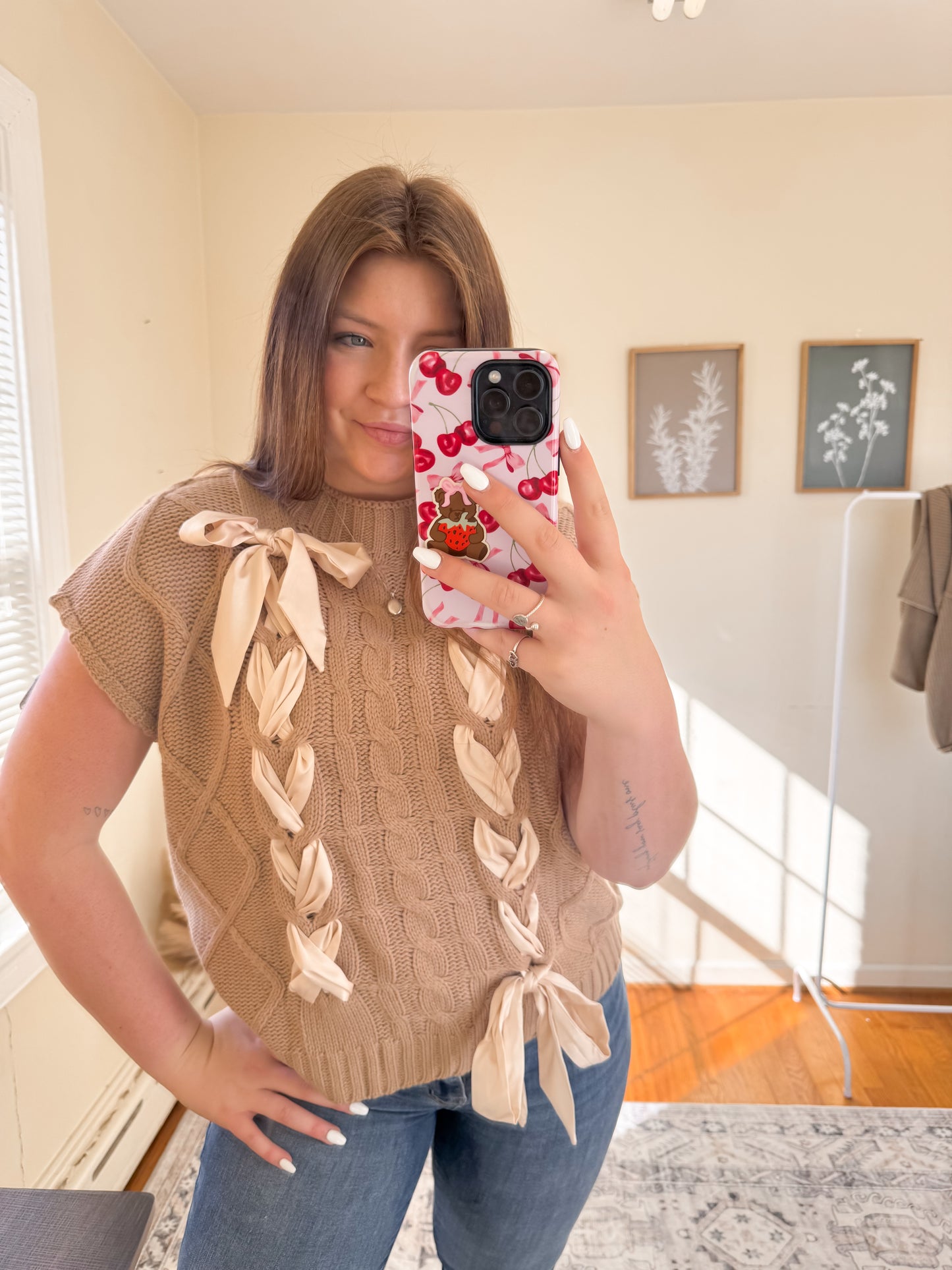 Satin Bow Sweater