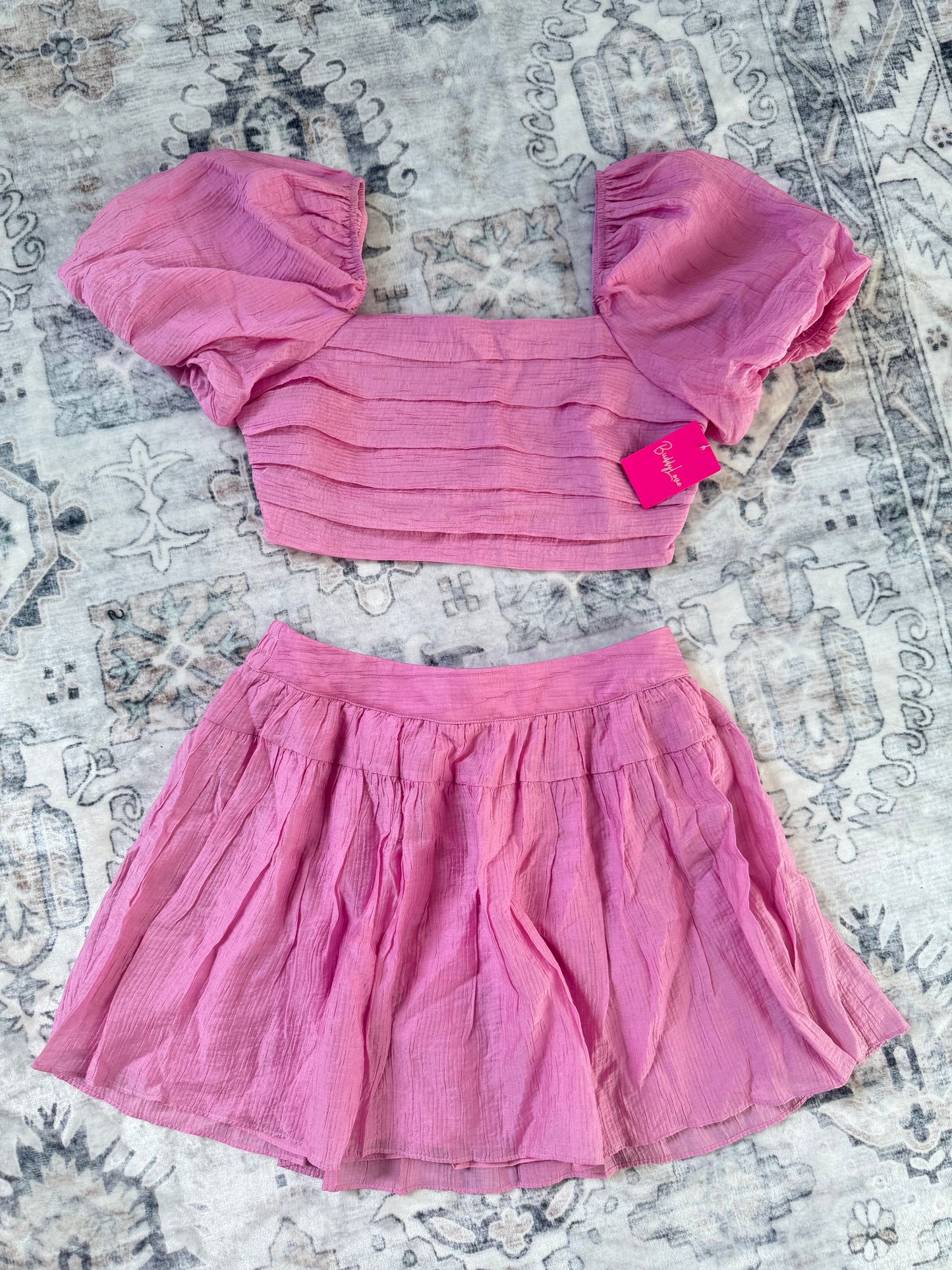 Bubblegum Pink Top & Skirt Set