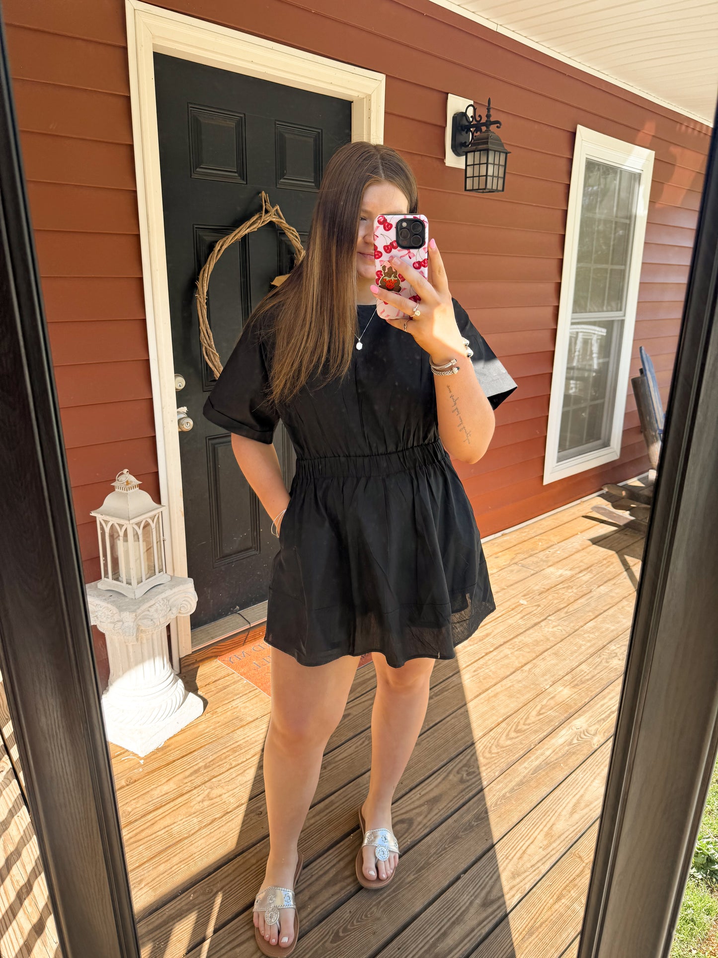 Open Back Poplin Mini Dress