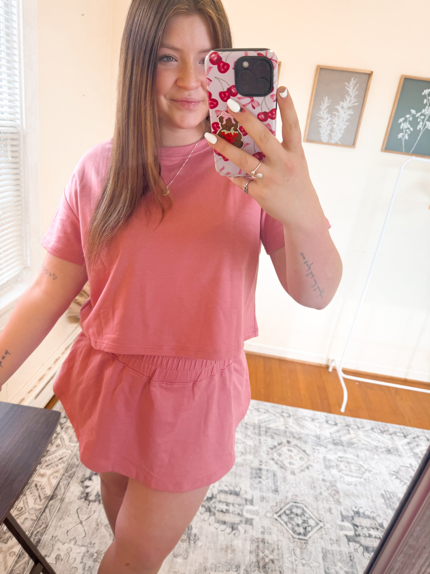 Girly Pink Skort Set