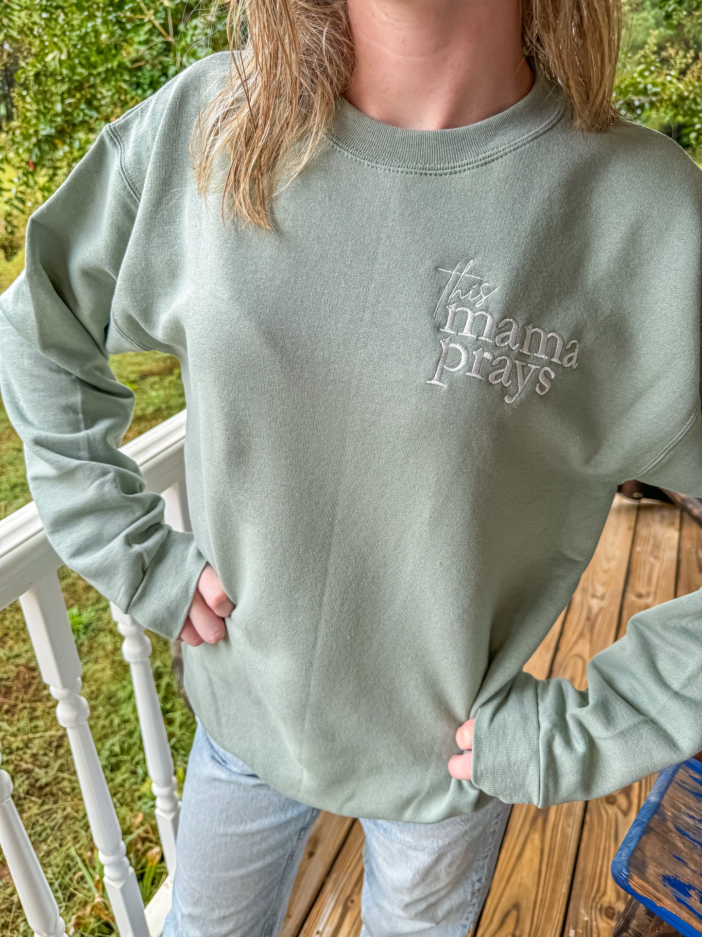 This Mama Prays Crewneck