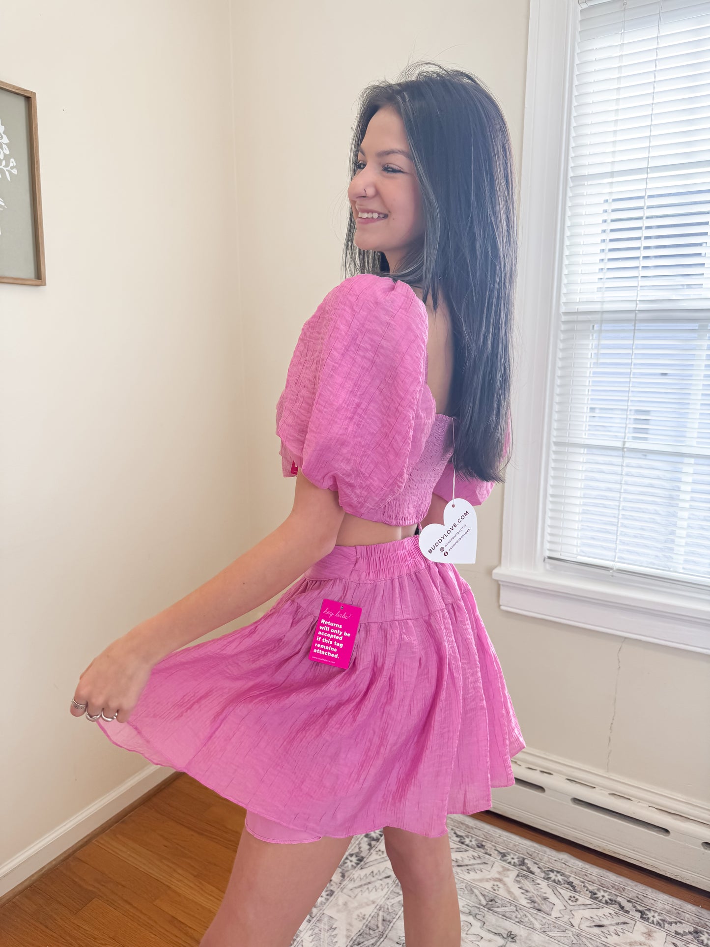 Bubblegum Pink Top & Skirt Set