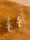 Silver Cross Hoops
