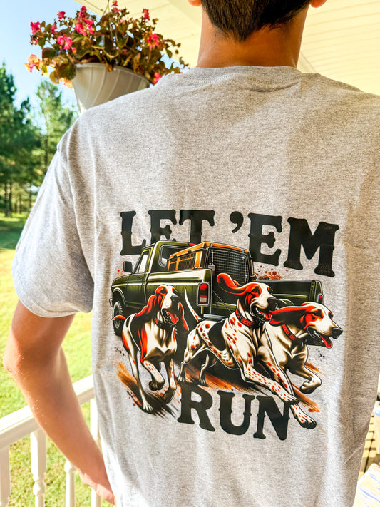 Let Em run Graphic tee grey