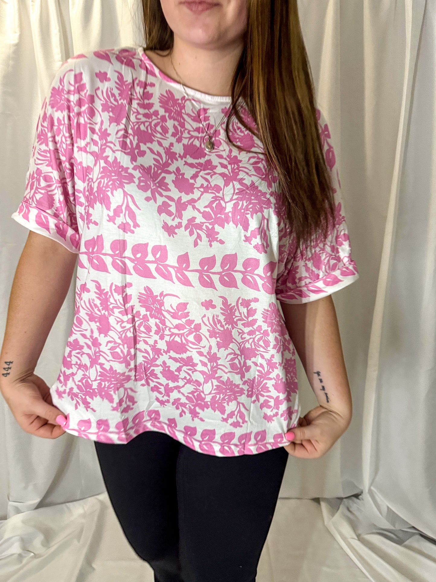 Pink Floral Sadie Top