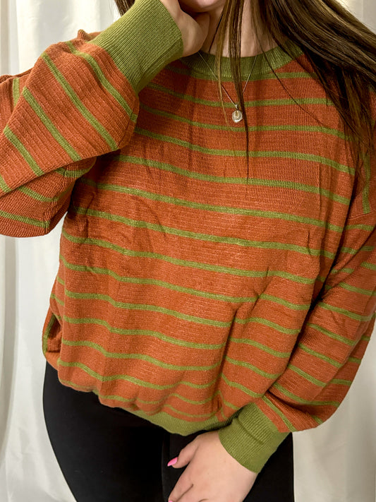 Brown Stripe Sweater