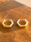 Gold Hexagon Hoops