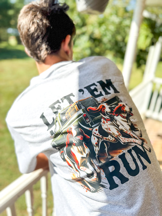 Let Em run Graphic tee grey